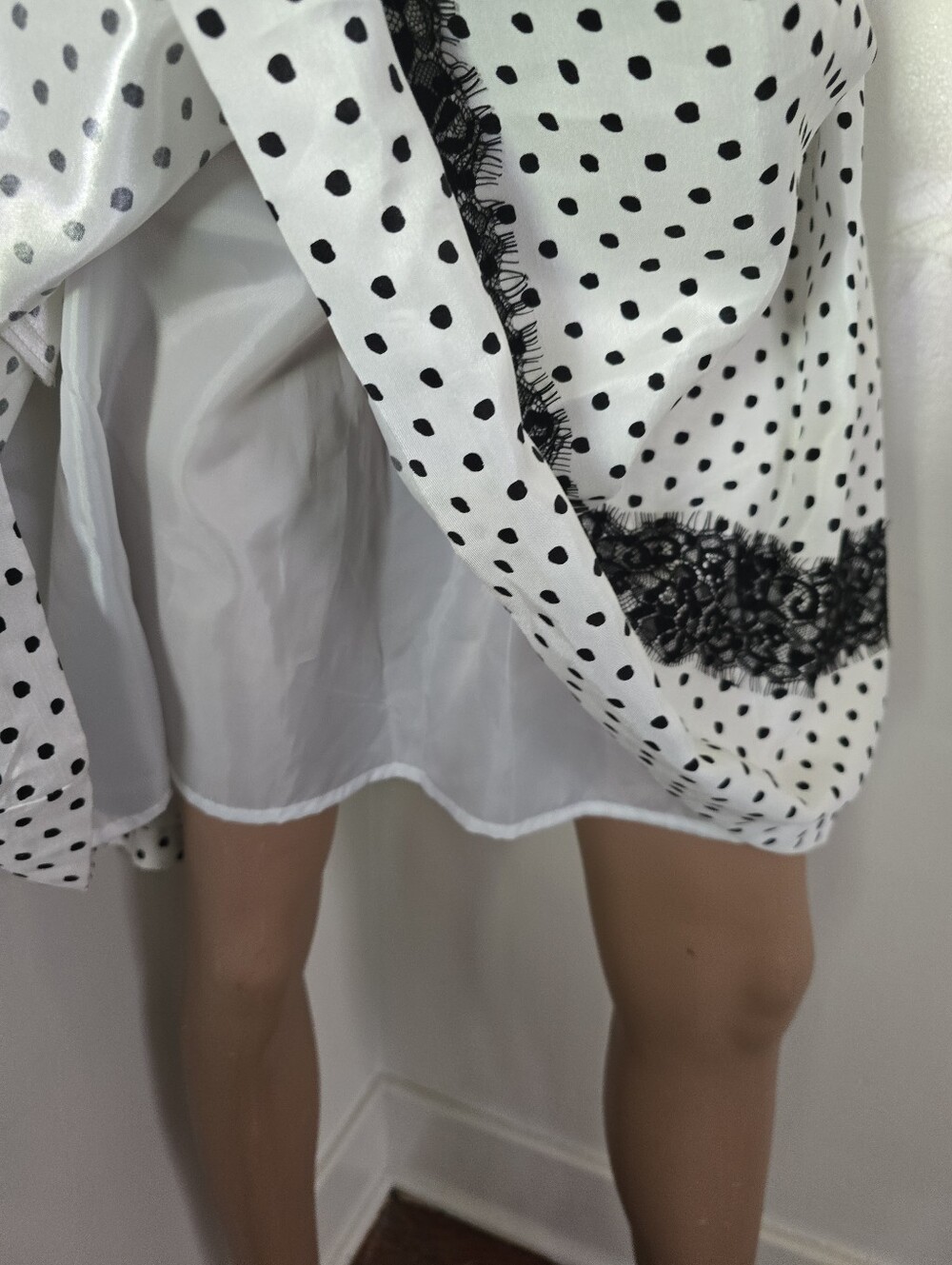 Danny & Nicole Polka Dot Fit & Flare Dress Pleated Belted Pockets Size 12 NWT - Picture 9 of 12